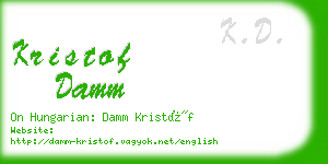 kristof damm business card